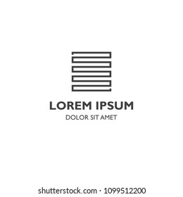 Striped rectangular line connect icon element template