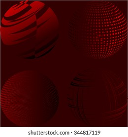 Striped red background. Set hotbox







