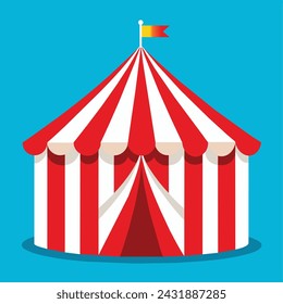 Striped red circus tent stock vector illustration