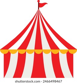 Striped red circus tent stock vector illustration