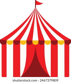 Striped red circus tent stock vector illustration