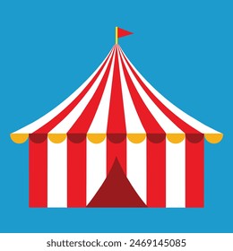 Striped red circus tent stock vector illustration