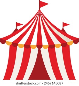 Striped red circus tent stock vector illustration