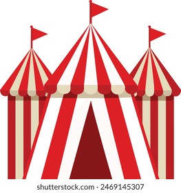 Striped red circus tent stock vector illustration