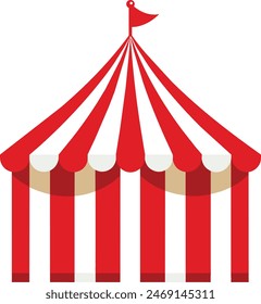 Striped red circus tent stock vector illustration