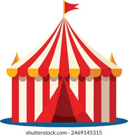 Striped red circus tent stock vector illustration