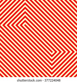 Striped red white pattern. Abstract repeat straight lines geometric texture background. Vector illustration