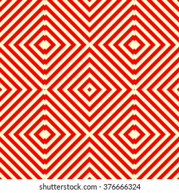 Striped red white seamless pattern. Abstract repeat angular lines texture background. Vector illustration