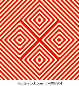Striped red white seamless pattern. Abstract repeat angular lines texture background. Vector illustration
