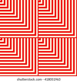 Striped red white seamless pattern. Abstract repeat angular lines texture background. Vector illustration