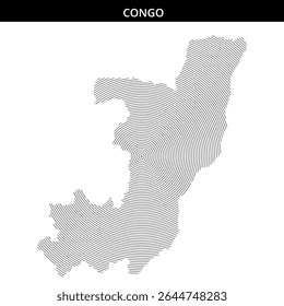 Striped representation of Congo emphasizing its geographical outline