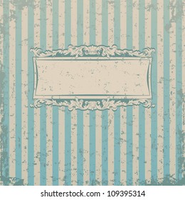 Striped retro background with floral decor and place for you text