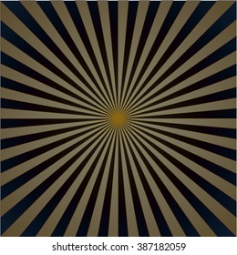Striped retro background with radiating rays. Burst vector background, retro background design.