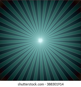 Striped retro background with radiating rays. Burst vector background, retro background design.