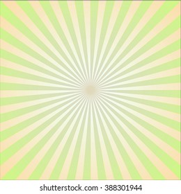 Striped retro background with radiating rays. Burst vector background, retro background design.