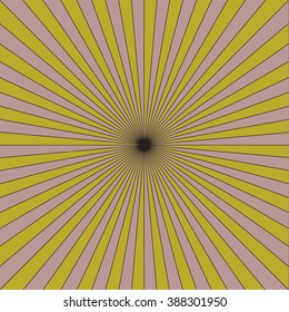 Striped retro background with radiating rays. Burst vector background, retro background design.