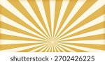 Striped retro circus banner empty central space for headline. Vintage design for poster template, magic show, theatre, attractions, carnival events. Horizontal vector illustration yellow beige colors
