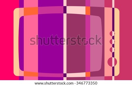 Striped retro tv icon on gradient color band backdrop