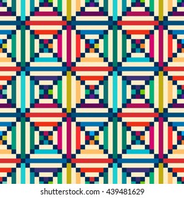 Striped rhombus geometric seamless pattern. Abstract background.