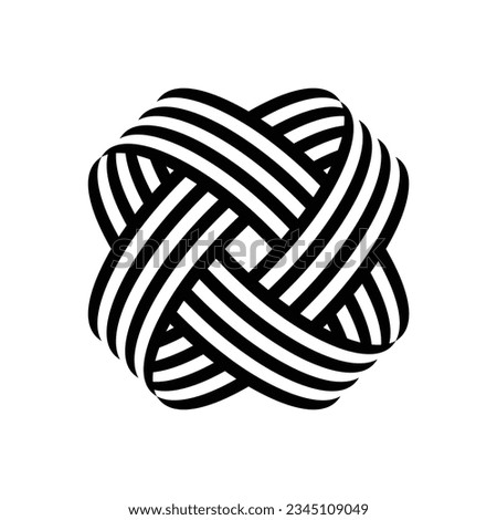 Striped ribbon circle in 3d style graphic element Still Life For Print Vector Illustration 