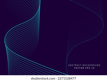 striped ribbon neon ocean blue modern art background use for advertisment poster website banner landing page product package design vector eps.