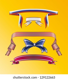 striped ribbons and bow