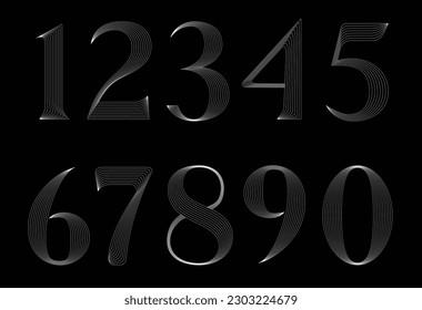 Striped san serif numbers 123456790 