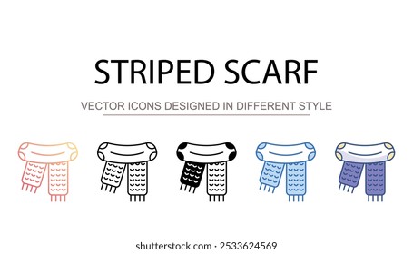Striped Scarf icon design with white background stock illustration