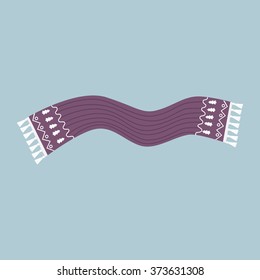 Striped scarf isolated icon. Vector illustration