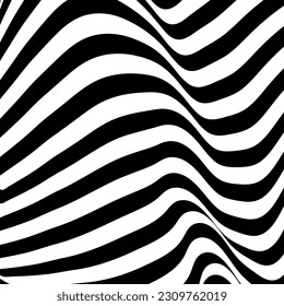 Striped seamless abstract background. black and white zebra print. illustration