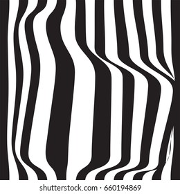 Striped seamless abstract background. black and white zebra print. Vector illustration. eps10.