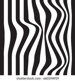 Striped seamless abstract background. black and white zebra print. Vector illustration. eps10.