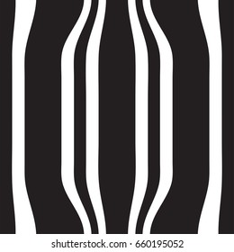 Striped seamless abstract background. black and white zebra print. Vector illustration. eps10.