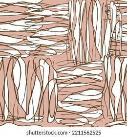 Striped seamless abstract vector pattern with different parallel and perpendicular lines for textile print, backdrop and background, fabric design, wallpaper, digital paper, wrapping deco.