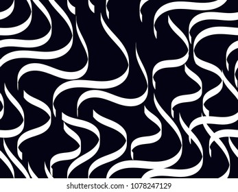 Striped seamless background, curves. Wavy lines. Vector illustration