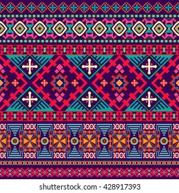 Striped seamless ethnic pattern. Decorative ornament for fabric, textile, wrapping paper, card, invitation, wallpaper, web design