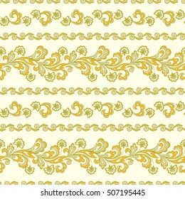 Striped seamless floral background with. Wallpaper vector Illustration