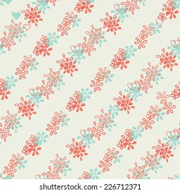 striped seamless floral pattern