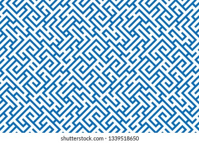 Striped seamless geomitrical pattern. Stylish monochrome trellis. Sacred geometry background. Square grid. Maze.