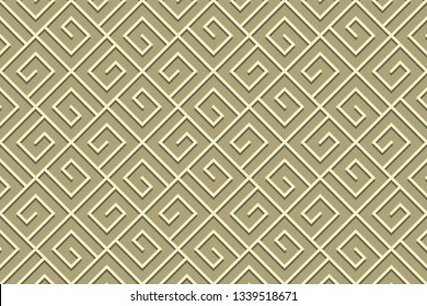 Striped seamless geomitrical pattern. Stylish monochrome trellis. Sacred geometry background. Square grid. Maze.