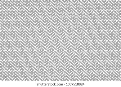 Striped seamless geomitrical pattern. Stylish monochrome trellis. Sacred geometry background. Square grid. Maze.