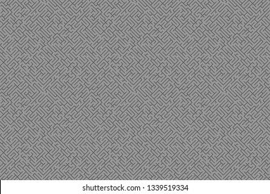 Striped seamless geomitrical pattern. Stylish monochrome trellis. Sacred geometry background. Square grid. Maze.
