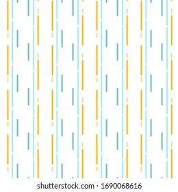 Striped seamless pattern. Abstract background elegant blue and orange stripes, lines. Vector illustration. Repeating texture. Modern ornament in stripe. Design paper, wallpaper, textile, cover, print.