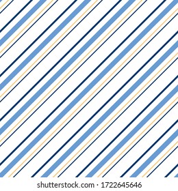 Striped seamless pattern. Abstract background elegant blue stripes, lines. Vector illustration. Diagonal repeating texture. Modern ornament in stripe. Design paper, wallpaper, textile, cover, cloth.
