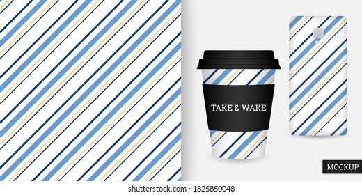 Patrón sin costuras. Resumen de fondo elegantes franjas azules, líneas. Ilustración vectorial. textura repetitiva diagonal. Ornamento en franja. Diseño textil, papel, papel pintado, cubierta, tela. Camionetas.