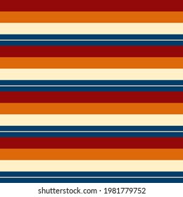 Striped seamless pattern. Abstract background with colorful elegant lines. Vector illustration horizontal stripes. Repeating texture. Ornament in stripe. Design paper, wallpaper, cover, fabric.