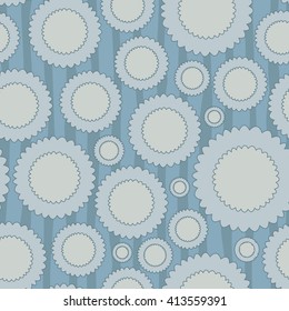 Striped seamless pattern with abstract flowers