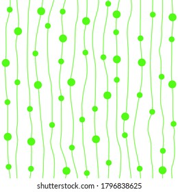 Patrón sin costuras rayado con perlas. Líneas verticales curvadas. Ilustración vectorial.