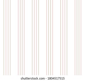 Striped seamless pattern, beige and pink stripes on a white background, vector illustration