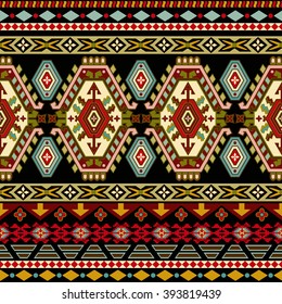 Striped seamless pattern. Colorful aztec wallpaper. Tribal Navajo backdrop. 